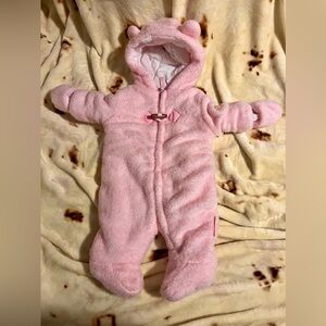 Wippette cozy pink fuzzy onesie size 0-3 months